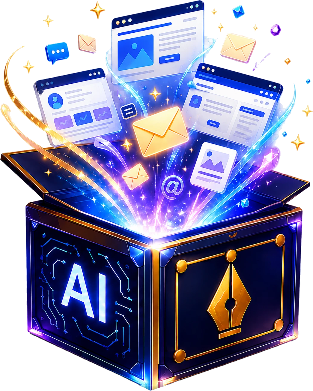 The MagicBox with design assets bursting out